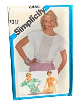Vintage Simplicity 6464 Sewing Pattern Misses Pullover Shirt - Size 10 Uncut